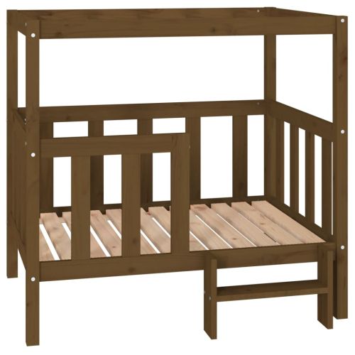 Кучешко легло, меденокафяво, 105,5 x 83,5 x 100 см, бор масив