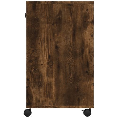 Стойка за принтер с колелца, опушен дъб, 60x40x68,5 см