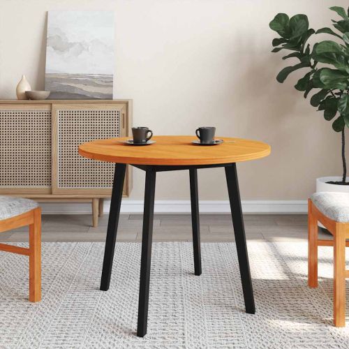 Плот за маса, кръгъл, восъчнокафяв, Ø80x2,5 см, бор масив