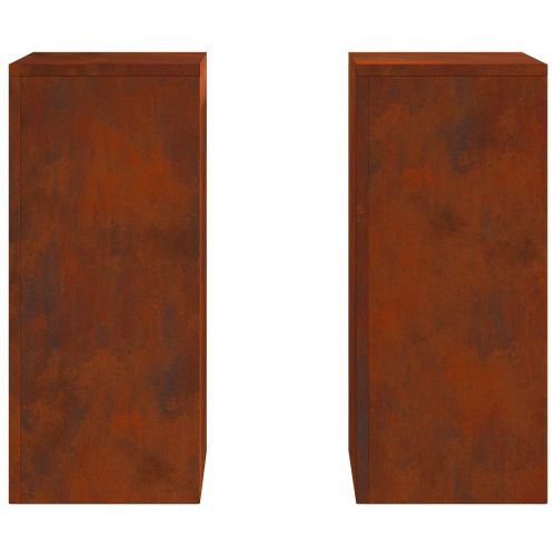 Стойка за растения 2 pcs Ръждясало 24 x 24 x 55 см