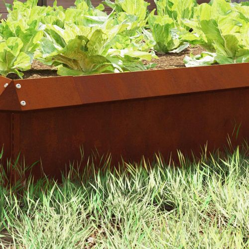 Оградка за охлюви 16 pcs Ръждясало 50 x 3,5 x 25 см