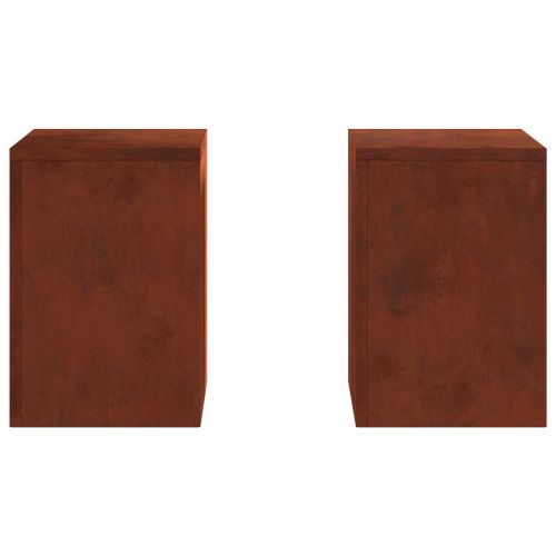 Стойка за растения 2 pcs Ръждясало 24 x 24 x 35 см