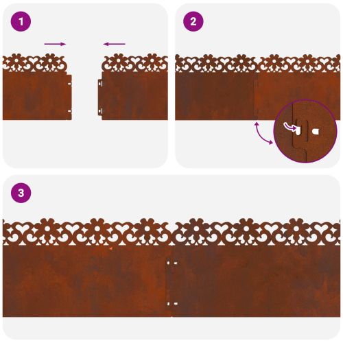 Ограничители за тревни площи 20 pcs Ръждясало