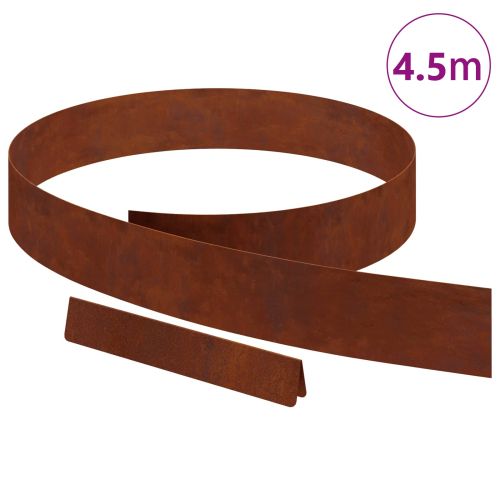 Ограда за трева Ръждясало 450 x 0.05 x 15 см Патинираща стомана