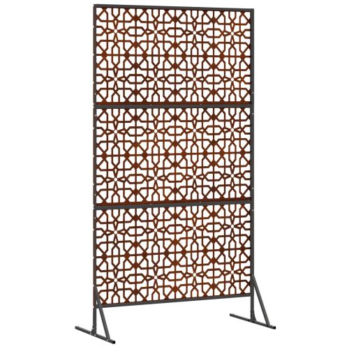 Екран за уединение Сив 100 x 50 x 180 см Патинираща стомана