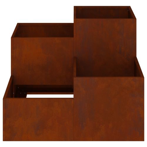 Градинска саксия Ръждясало 80 x 80 x 60 см Патинираща стомана