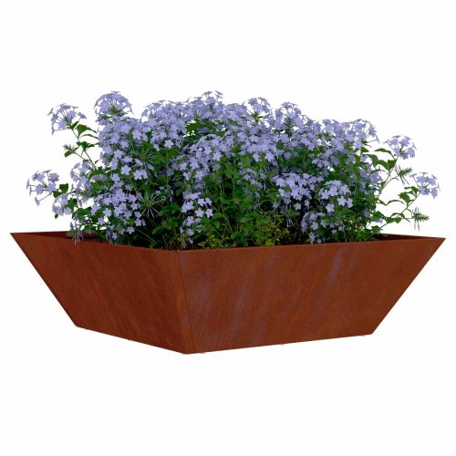 Градинска саксия 5 pcs Ръждясало 50 x 50 x 15 см