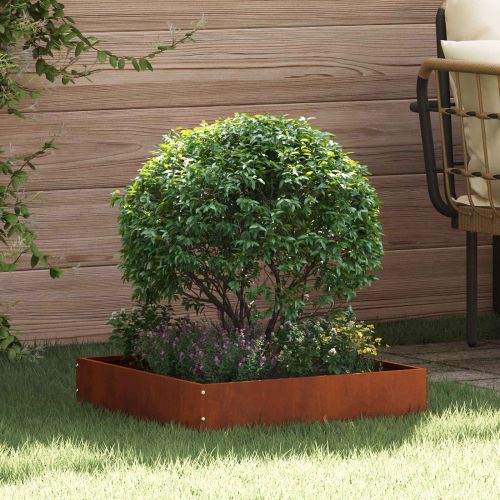 Ограда за трева Ръждясало 50 x 50 x 13 см Патинираща стомана