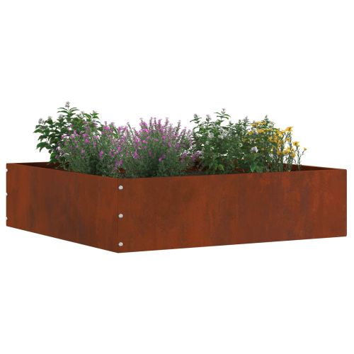 Ограда за трева Ръждясало 50 x 50 x 13 см Патинираща стомана