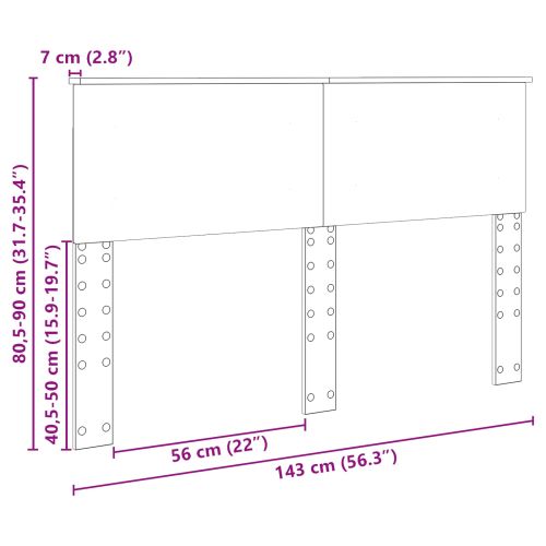 Облегалка за глава Кафяв дъб 140 cm Инженерно дърво