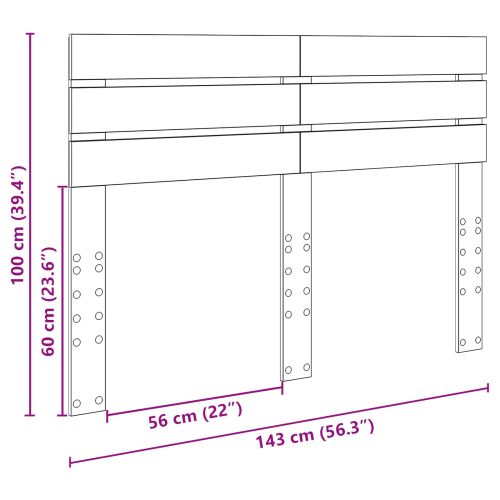Облегалка за глава Димян дъб 140 cm Инженерно дърво