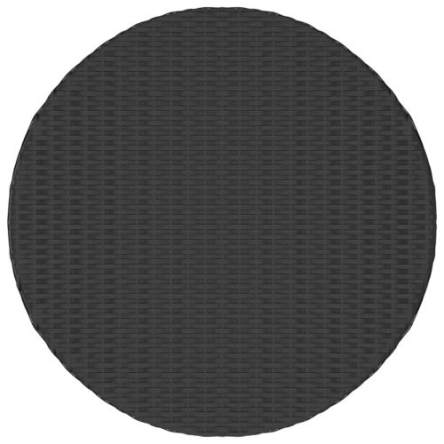 Маса за чай, черна, 68x68x30 см, полиратан