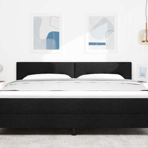 LED глава с LED ленти с таблото Черен 180 cm текстил