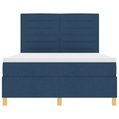 Легло с пружинирана основа с матрак Синьо 140 x 190 cm текстил