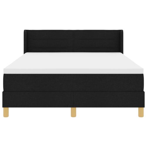 Легло с пружинирана основа с матрак Черен 200 x 160 см текстил