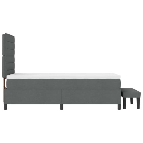 Легло с пружинирана основа Тъмен сив 80 x 200 cm текстил