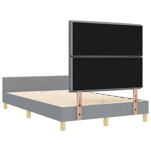 Рамка за легло с таблото Светлосиво 140 x 190 cm текстил