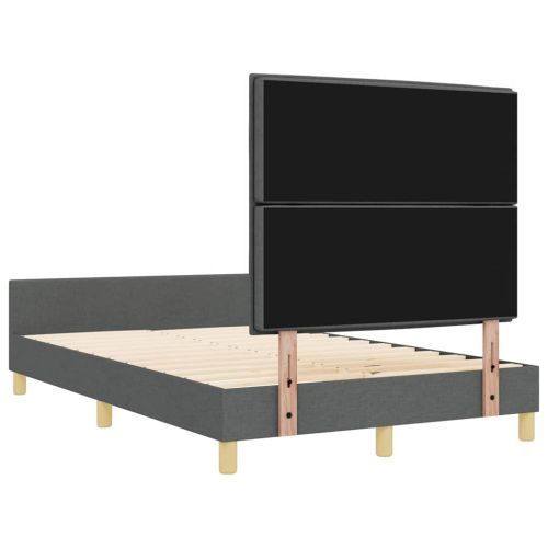 Рамка за легло с таблото Тъмносив 140 x 190 cm текстил