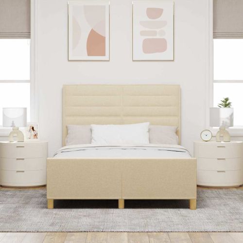 Рамка за легло с таблото Крем 140 x 190 cm текстил