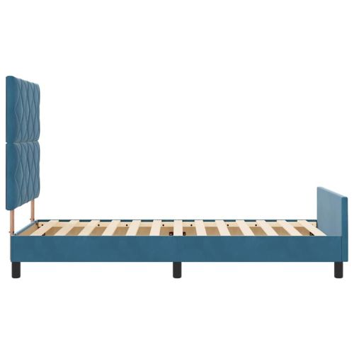 Легло с пружинирана основа Тъмен син 100 x 200 cm Кадифе