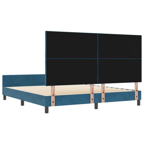 Легло с пружинирана основа Тъмен син 180 x 200 cm Кадифе