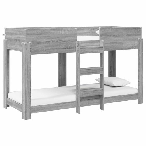 Двуетажно легло за деца Сив Сонома 75 x 190 cm Инженерно дърво