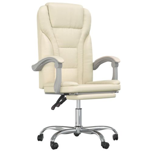 Накланяем офис стол, кремав, изкуствена кожа