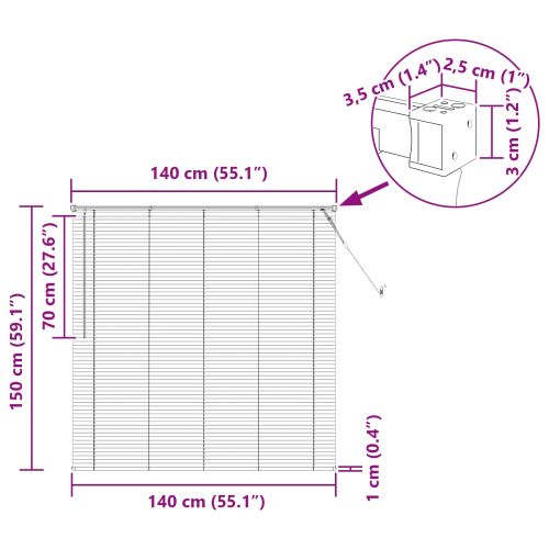 Венецианска щора Сребристо сиво 150 x 140 см ПВЦ
