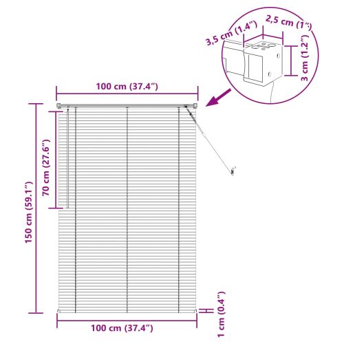 Венецианска щора Светло кафяво с шарка 150 x 100 cm ПВЦ