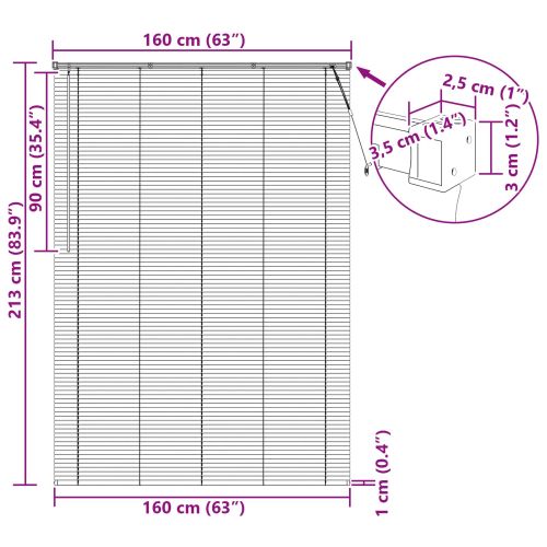 Венецианска щора Светло кафяво с шарка 213 x 160 см 25 mm ПВЦ