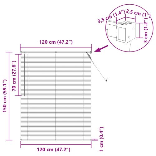 Венецианска щора Тъмно кафяво с шарка 150 x 120 cm ПВЦ