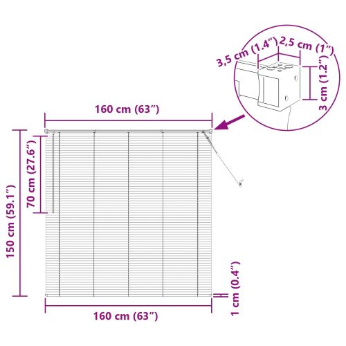 Венецианска щора Регулирума Тъмен кафяв 160 x 150 cm ПВЦ