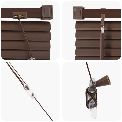 Венецианска щора Тъмно кафяво с шарка 213 x 100 см ПВЦ