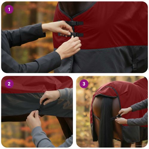 Конско одеяло Тъмен зелен и черен 165 cm Полиестер