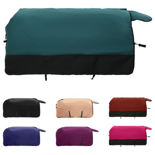 Конско одеяло Тъмен зелен и черен 115 cm Полиестер