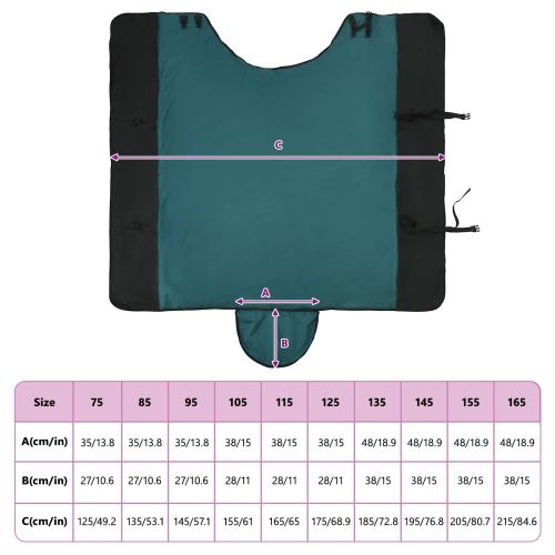 Конско одеяло Тъмен зелен и черен 125 cm Полиестер