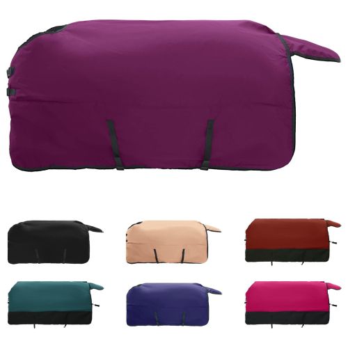 Конско одеяло Тъмен зелен и черен 95 cm Полиестер