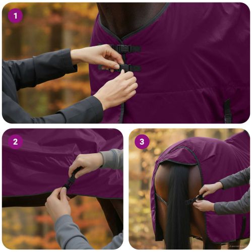 Конско одеяло Тъмен зелен и черен 145 cm Полиестер