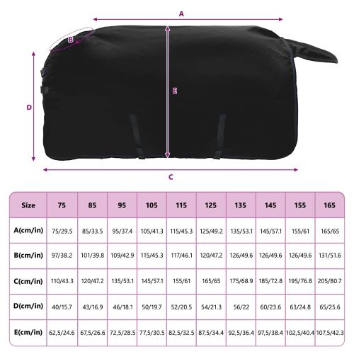 Конско одеяло Тъмен зелен и черен 75 cm Полиестер