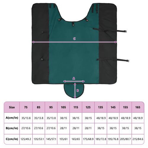 Конско одеяло Тъмен зелен и черен 95 cm Полиестер