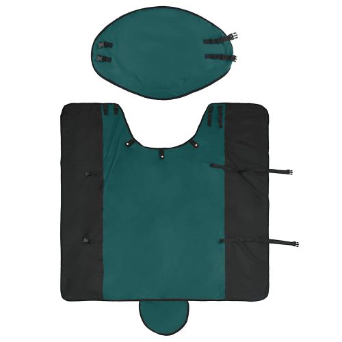 Конско одеяло Тъмен зелен и черен 155 cm Полиестер