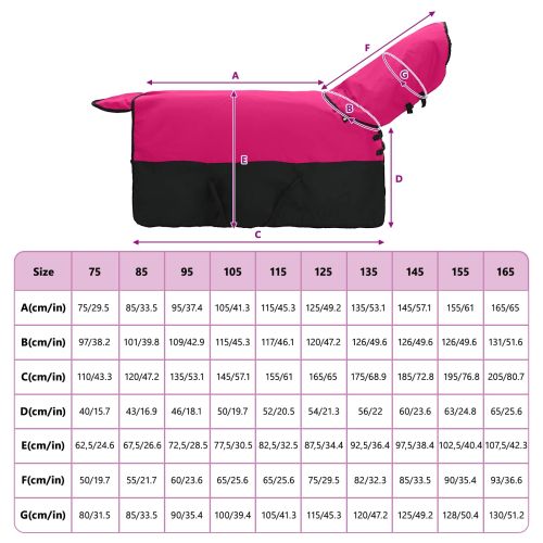 Конско одеяло Розово и черно 95 cm Полиестер