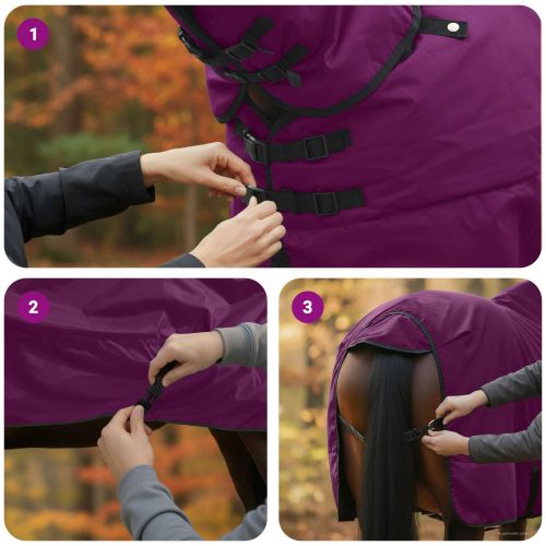 Конско одеяло Тъмен зелен и черен 165 cm Полиестер