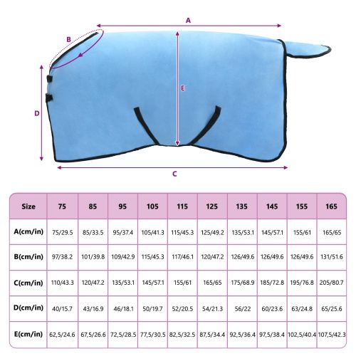 Конско одеяло Пълно аквамариново Полиестер