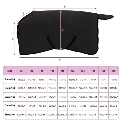 Конско одеяло Черно Полиестер