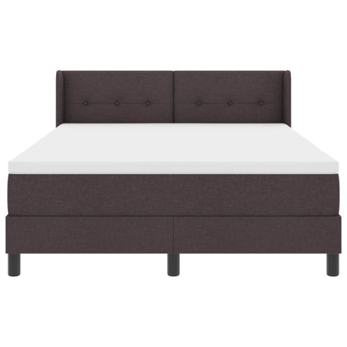 Легло с пружинирана основа Тъмен кафяв 200 x 160 см текстил