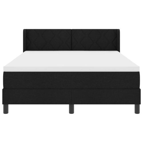 Легло с пружинирана основа с матрак Черно 200 x 160 см текстил