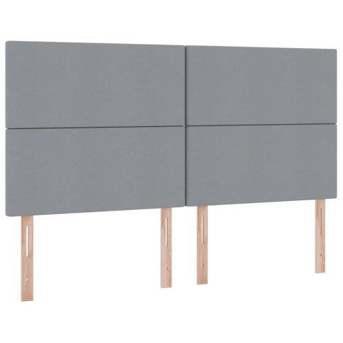 Легло с място за съхранение Светлосиво 200 x 200 cm Текстил