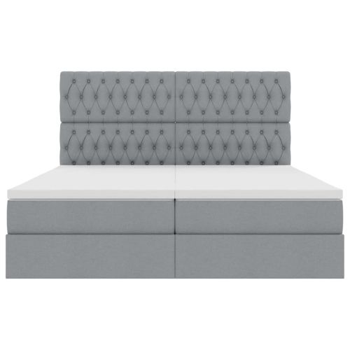 Легло с място за съхранение Светлосиво 200 x 200 cm Изкуствена