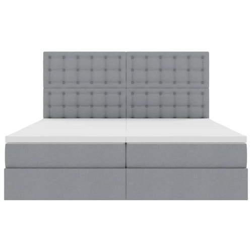 Легло с място за съхранение Светлосиво 200 x 200 cm Изкуствена